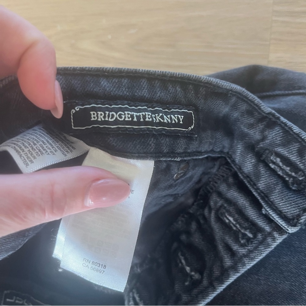 ** Lucky brand button fly Bridgette Skinny Black jeans Distressed Size 0/25 - Picture 12 of 12